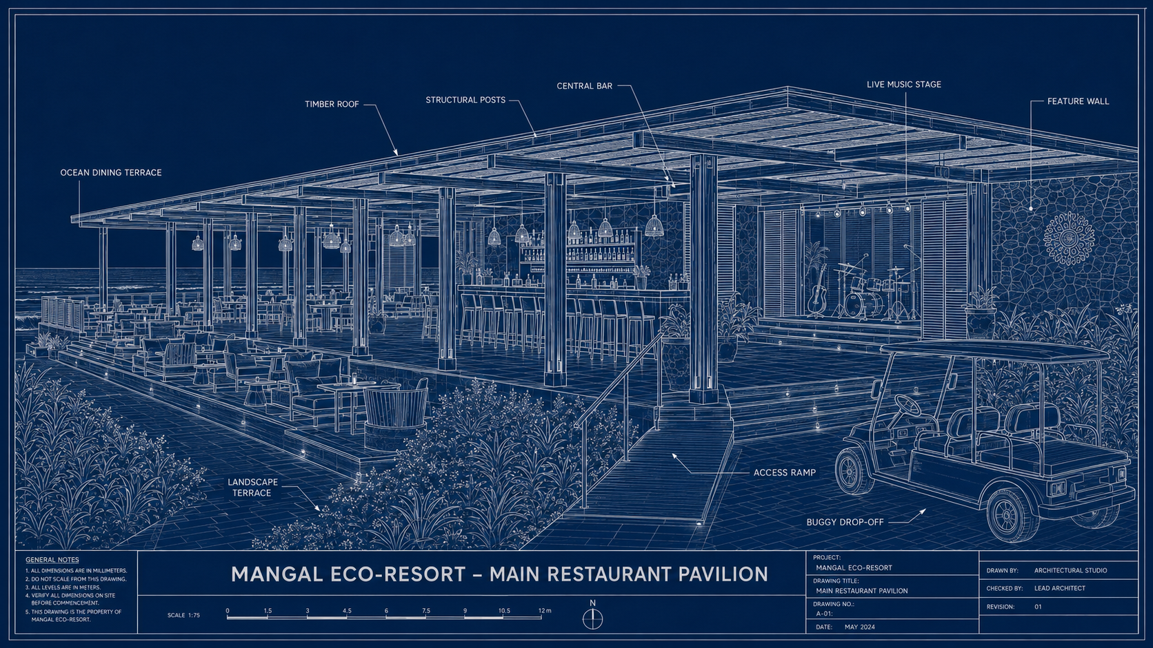 Main restaurant pavilion drawing