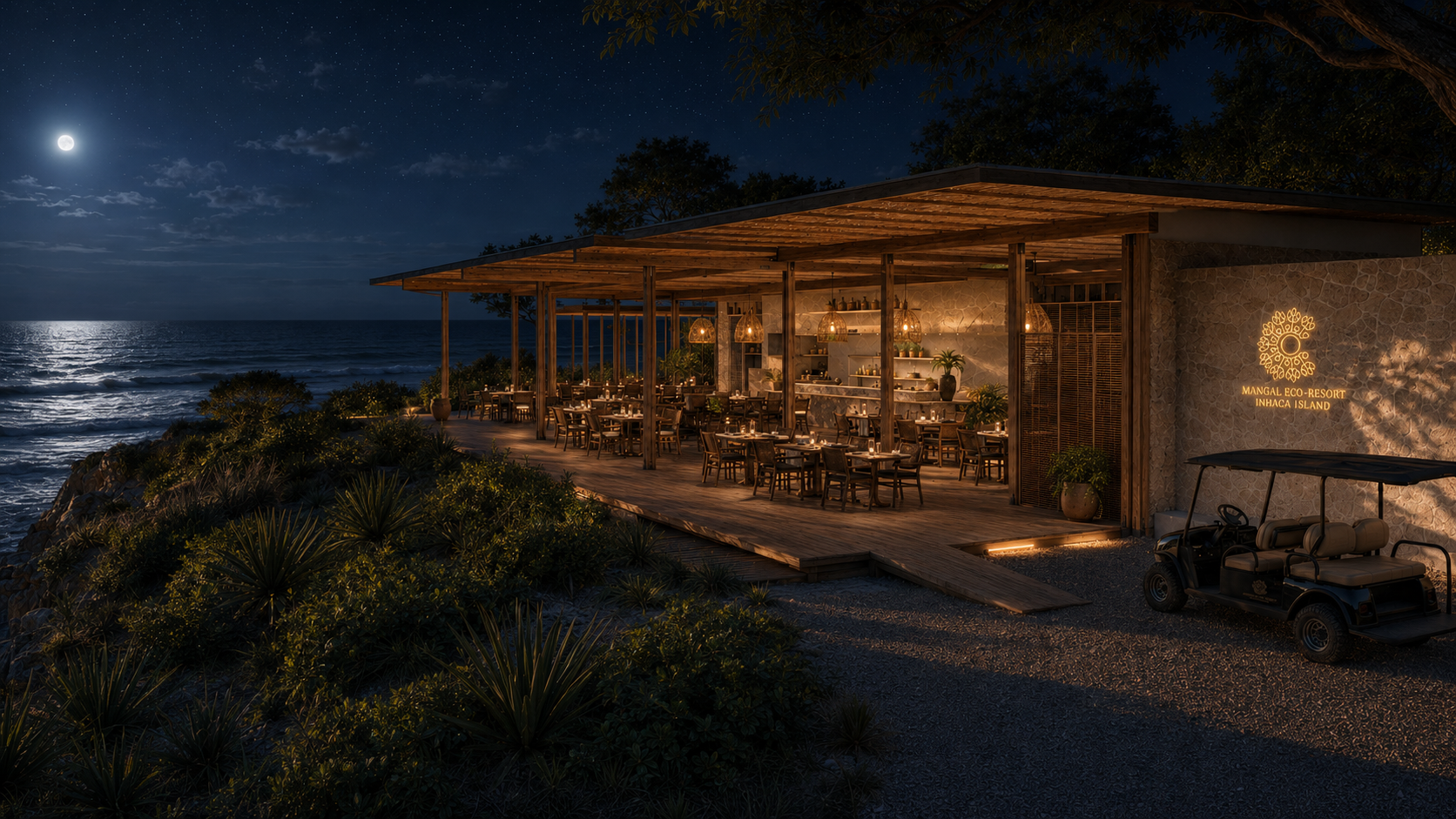 Intimate candlelit dining at Mangal Eco-Resort